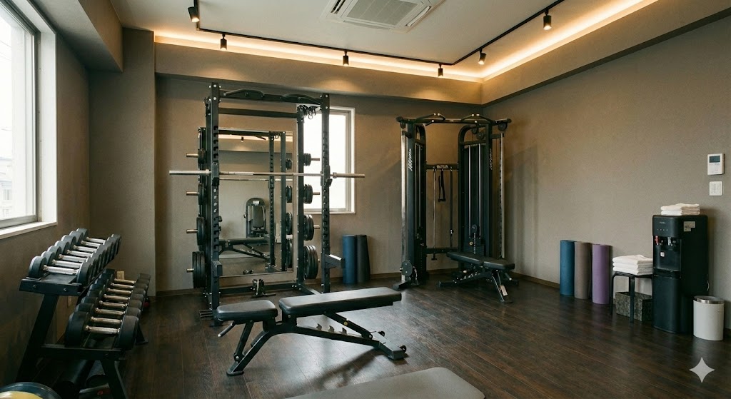清潔感のあるジム空間